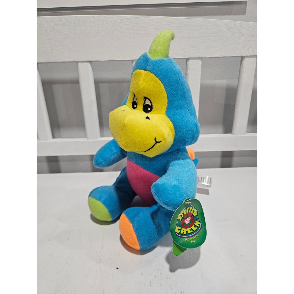Sugar Loaf 2009 Blue Color Block Plush Dinosaur 10.5" with Original Tags